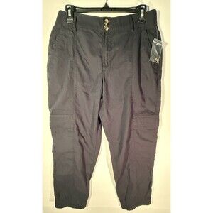 Sonoma Women's Black Capri Utility Pants Straight Leg Ultracomfort Waistband 8